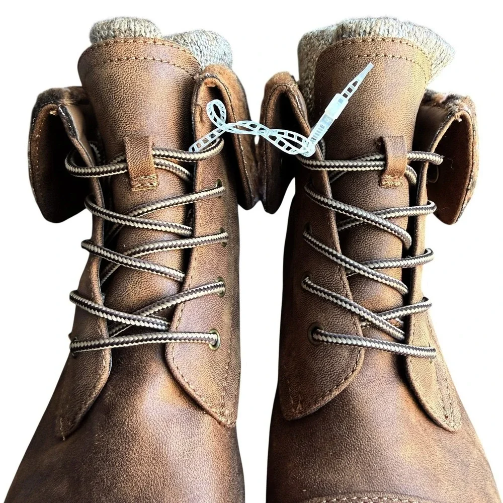 CLIFFS BY WHITE MOUNTAIN Womens Duena Hiking Boot Brown Cozy Cuff‎ Size 10 NEW
